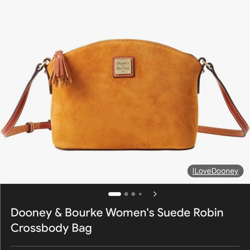 Dooney & Bourke Brown Suede Crossbody Bag - Picture 4 of 4